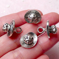 3D Baby Dummy Charms Pacifier Charm (4pcs / 14mm x 16mm / Tibetan Silver) New Baby Charm New Mom Gift Baby Shower Favor Charm CHM1038
