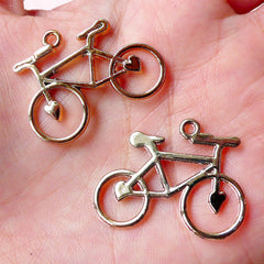 Bike Charms Bicycle Bracelet Link (3pcs / 31mm x 24mm / Rose Gold) Cycle Cycling Biking Pendant Necklace Link Zipper Pull Charm CHM1047