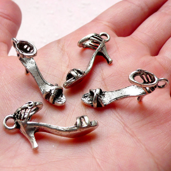 3D Sandal Charms High Heel Charm Miniature Shoe Charms (4pcs