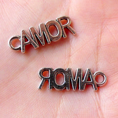 Amor Charms Latin Love Charm (8pcs / 21mm x 7mm / Tibetan Silver) God of Love Valentines Gift Decor Wine Glass Charm Zipper Pull CHM1077