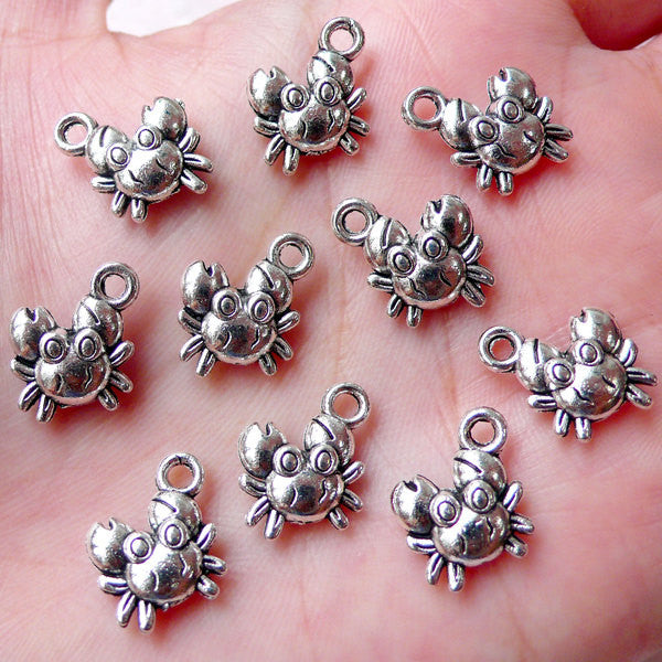 10Pcs Key Charms for Bracelets Tiny Necklace Heart Pendant Supplies Silver  Tone