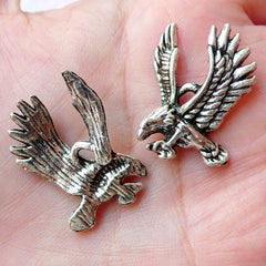 Eagle Charms (3pcs / 18mm x 25mm / Tibetan Silver) Bird Pendant Animal Necklace Bangle Bracelet Bookmark Keychain Zipper Pull Charm CHM1191