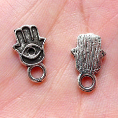 CLEARANCE Small Hamsa Charms Tiny Khamsa Charm Hand of Fatima Charm (12pcs / 8mm x 14mm / Tibetan Silver) Judaica Islam Judaism Religion CHM1260