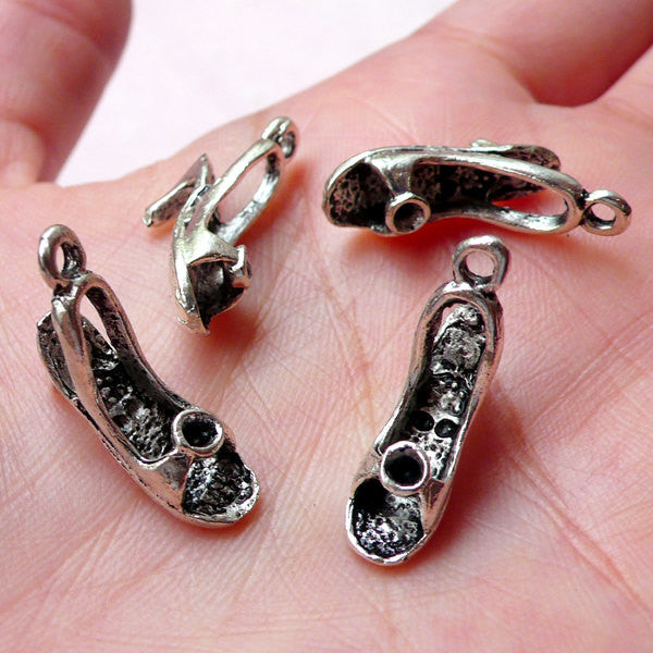 3D High Heel Sandal Charms Dollhouse Shoe Charms (4pcs 19mm x