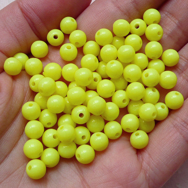 20-100pcs Yellow Flower Polymer Clay Beads Round Clay Loose Spacer