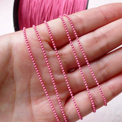1.2mm Color Bead Chain / Metal Ballchain / Key Chain / Necklace Chain (2 Meters / Pink) Bottle Caps Luggage Tag Key Holder Key Fob A024
