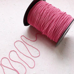 1.2mm Color Bead Chain / Metal Ballchain / Key Chain / Necklace Chain (2 Meters / Pink) Bottle Caps Luggage Tag Key Holder Key Fob A024