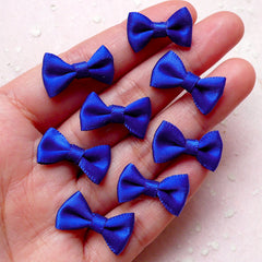 Small Fabric Ribbon Bows / Mini Satin Bow Tie (8pcs / 20mm x 12mm / Royal Blue) Hair Clip Jewelry Making Wedding Party Favor Scrapbook B124