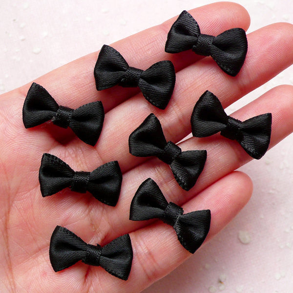 20pcs Black & White Checkered Craft Ribbon Bow & Mini Checkered