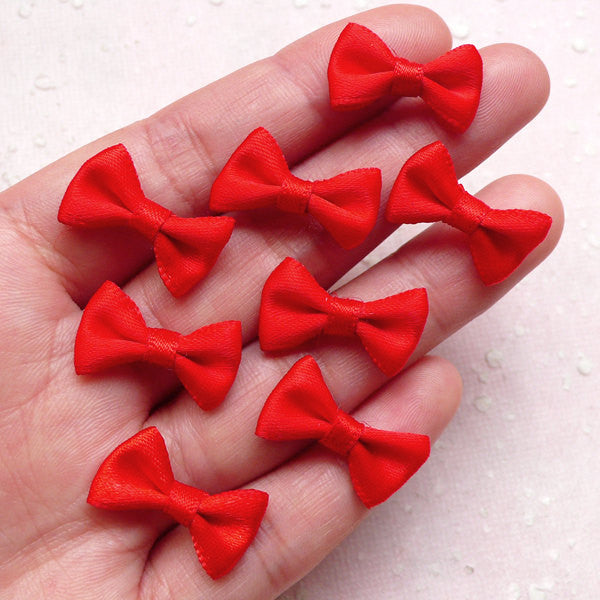 Mini Red Satin Bows - 1 3/8 in. x 1in. - 50 Pack (601330)