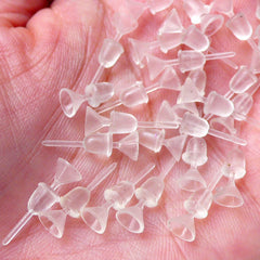 Plastic Earring Post with Rubber Backs & 5mm Cup / Cone Earring Blank Stone Ear Studs (Clear / 30 Sets / 15 Pairs / Hypoallergenic) F231