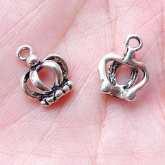 Tiny Crown Charms (12pcs / 9mm x 11mm / Tibetan Silver) Cute Jewellery Bracelet Necklace Earrings Bangle Anklet Bookmark Favor Charm CHM1486