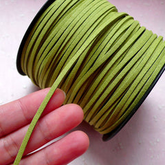 Suede String / Faux Leather Strip / Leather Strap / Leather Strings / Suede Cord (3mm / 2 Meters / Light Green) DIY Necklace Bracelet A011