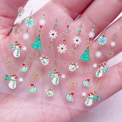 Christmas Nail Art Sticker (Christmas Tree, Snowflakes, Christmas Ornament, Snowman) Nail Deco Diary Decoration Card Making Manicure S262