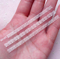 Lace Nail Sticker (White / Heart) Wedding Nail Decoration Bridal Nail Art Diary Deco Card Making Scrapbooking Embellishment Manicure S275