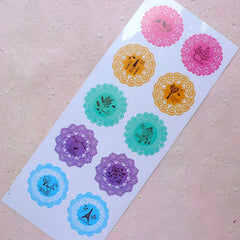 Doily Sticker / Round Lace Sticker Set (10pcs / Mix) Seal Sticker Product Wrap Gift Packaging Party Favor Decoration Embellishment S286