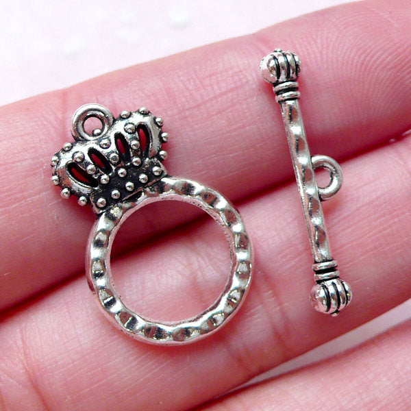 CLEARANCE Crown Toggle Clasp and Bar (3 Sets 23mm 25mm