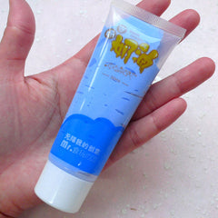 Sillicone Whipped Cream Clay / Fake Icing / Faux Frosting (Blue / 50ml + 2 Piping Tips) Cell Phone Decoration Decoden Embellishment CLAY16