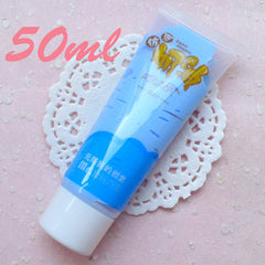 Sillicone Whipped Cream Clay / Fake Icing / Faux Frosting (Blue / 50ml + 2 Piping Tips) Cell Phone Decoration Decoden Embellishment CLAY16