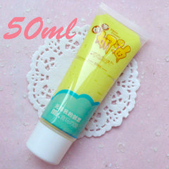 Fake Whipped Cream / Sillicone Clay / Faux Icing / Frosting (Yellow / 50ml + 2 Piping Tips) Cellphone Case Deco Cream Embellisment CLAY19