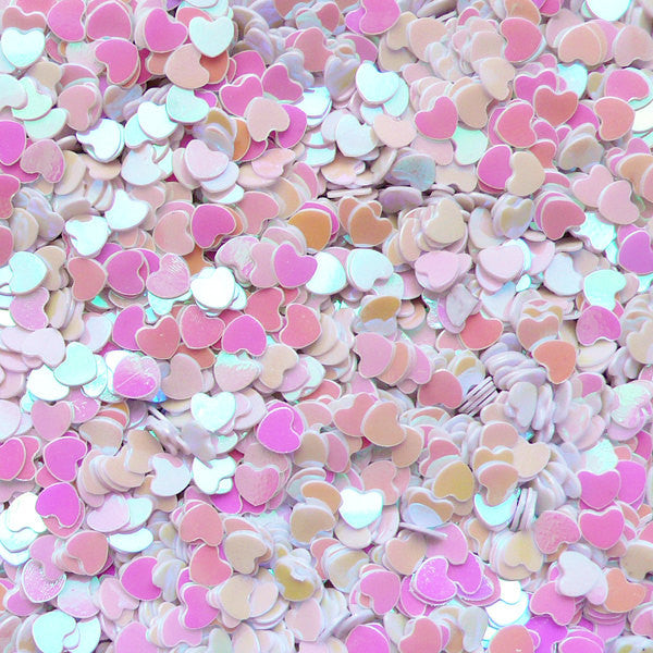 Sequin Confetti Heart Glitter Heart Sprinkles Heart Confetti Heart Sequin Fake Toppings Micro Heart (AB White / 3mm / 3g) Resin Craft SPK51