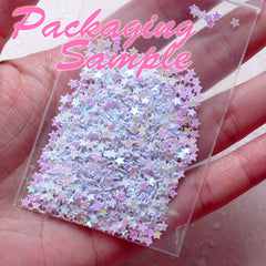 CLEARANCE Hollow Star Confetti / Star Sequin / Micro Star / Fake Topping / Star Glitter / Star Sprinkle (AB Dark Purple / 3.5mm / 3g) Card Deco SPK69