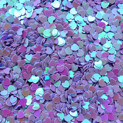 Heart Sequin / Heart Confetti / Heart Sprinkles / Heart Glitter / Fake Toppings / Micro Heart (AB Purple / 3mm / 3g) Embellishment SPK47