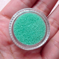 Miniature Caviar Beads Fake Cupcake Toppings Faux Sugar Candy Sprinkles Microbeads (Light Blue Green / 7g) Nail Art DIY Resin Cabochon SPK35