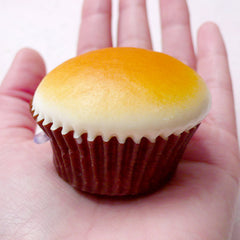 DEFECT Cupcake Squishy Charm / Muffin Squishy Blank for DIY (5cm / 1 pc) Kawaii Squishies Decoden Smartphone Deco Phone Strap Phone Charm SQ09