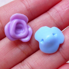 CLEARANCE Fairy Kei Decora Kei / Rose Flower Acrylic Beads (14mm / Assorted Pastel Color Mix / 30pcs) Plastic Loose Bead Kawaii Bracelet Necklace F269