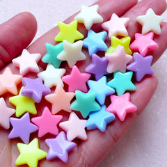 Fairy Kei Bracelet Acrylic Star Beads (14mm / Assorted Candy Color Mix / 30pcs) Plastic Pastel Bead Loose Bead Kawaii Rainbow Necklace F270