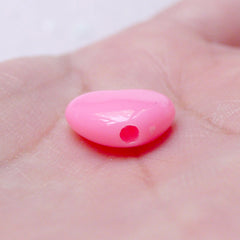 Pastel Heart Beads (12mm x 11mm / Rainbow Color / 30pcs) Decora Acrylic Bead Loose Plastic Bead Sweet Colorful Fairy Kei Jewellery DIY F273
