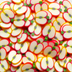 CLEARANCE Apple Cane Dollhouse Fruit Polymer Clay Cane (Cane or Slices) Fimo Miniature Sweets Deco Whimsical Nail Art Fake Food Jewelry Making CF007