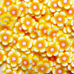 Polymer Clay Cane - Yellow and White Flower - for Miniature Food / Dessert / Cake / Ice Cream Sundae Decoration and Nail Art CFW006