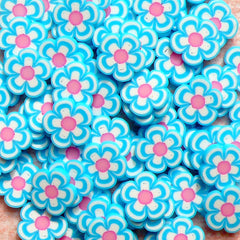 Polymer Clay Cane - Blue Flower - for Miniature Food / Dessert / Cake / Ice Cream Sundae Decoration and Nail Art CFW042