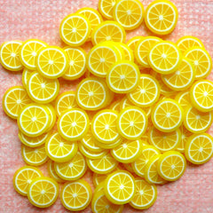 Miniature Lemon Cane Dollhouse Fruit Polymer Clay Cane (Cane or Slices) Fimo Fruit Toppings Kawaii Nail Decoration Cupcake Jewelry CF003