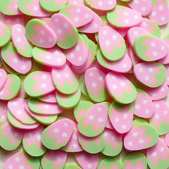 Pink Strawberry Cane Kawaii Fruit Polymer Clay Cane (Cane or Slices) Cute Nail Decoration Miniature Cupcake Toppings Embellishment CF030