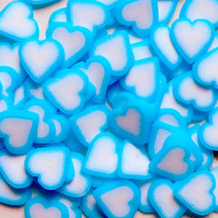 Heart Shape Polymer Clay Cane Sky Blue Light Blue Heart Fimo Cane (Cane or Slices) Nail Decoration Card Making Kawaii Embellishment CH16