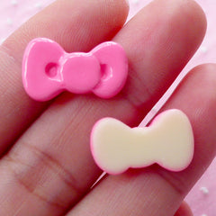 CLEARANCE Kawaii Pink Bow Bowtie Cabochon (4pcs) Kawaii Cabochon Cell phone Deco Decoden Supplies Kawaii Earrings Jewelry Making Scrapbooking CAB290