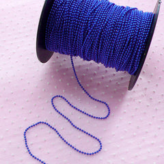 Metal Ballchain Link / Bead Chain / 1.5mm Key Chain (2 Meters / Metallic Dark Blue) Color Chain Key Ring Key Holder DIY Charm Connector A038