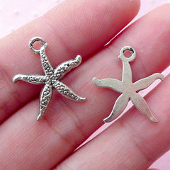 Silver Sea Star Charms Starfish Charm (12pcs / 17mm x 18mm / Tibetan Silver) Seastar Star Fish Charms Pendant Bracelet Earrings DIY CHM1755