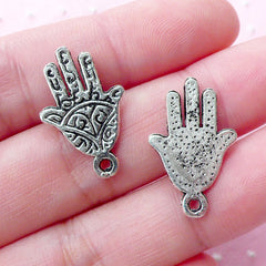 Khamsa Hand Charm Hamsa Palm Charm (8pcs / 14mm x 22mm / Tibetan Silver) Hand of Fatima Charm Judaica Judaism Jewelry Religion Charm CHM1793