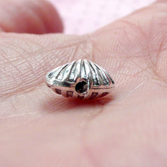 Shell Bead (10pcs / 10mm x 8mm / Tibetan Silver / 2 Sided) Small Hole Bead Loose Bead Marine Life Sealife Sea Ocean Beach Bracelet CHM1801