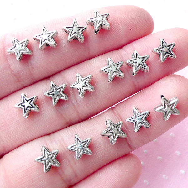 15Pcs Alloy Star Nail Charms Rhinestones for Nails 3D Stars Nail