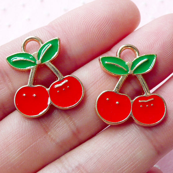 2pcs Cherry Pendant Keychain