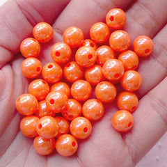 CLEARANCE AB Gumball Round Beads (8mm / AB Orange / 50pcs) Chunky Bubblegum Plastic Bead Acrylic Ball Bead Cute Bubble Gum Bracelet Necklace CHM1968