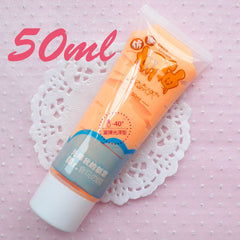 Fake Whipped Cream / Sillicone Deco Cream / Faux Icing Clay (Orange / 50ml + 2 Piping Tips) Cell Phone Deco Miniature Sweets Decoden CLAY21
