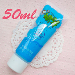 Sillicone Deco Cream / Whipped Cream Clay / Faux Frosting / Fake Icing (Dark Blue / 50ml + 2 Piping Tips) Cute Decoden Kawaii Sweets CLAY23