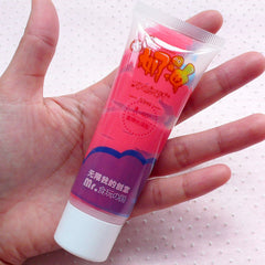 Whipped Cream Sillicone Clay / Faux Icing / Fake Frosting (Red / 50ml + 2 Piping Tips) Miniature Sweets Cellphone Deco Cute Scrapbook CLAY26