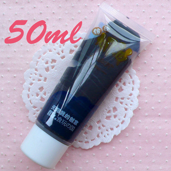 Whipped Cream Sillicone Clay / Fake Icing / Frosting / Deco Cream (Black / 50ml + 2 Piping Tips) Phone Case Deco Kawaii Embellishment CLAY22